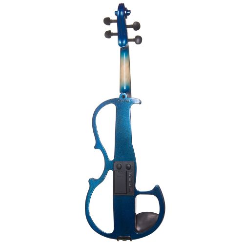 Cecilio Size 34 CEVN-2BL Solidwood Metallic Blue ElectricSilent Violin with Ebony Fittings