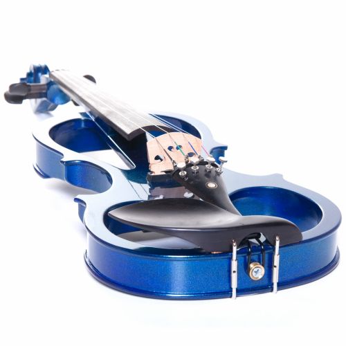  Cecilio Size 34 CEVN-1BL Solidwood Metallic Blue ElectricSilent Violin with Ebony Fittings