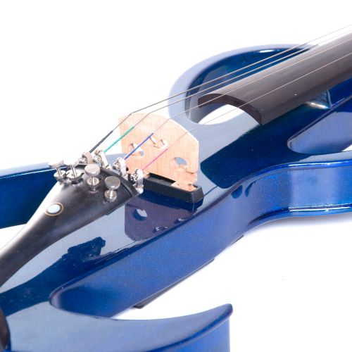  Cecilio 44 CEVN-3BL Solidwood Metallic Blue ElectricSilent Violin with Ebony Fittings-Full Size