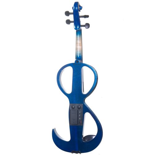  Cecilio 44 CEVN-3BL Solidwood Metallic Blue ElectricSilent Violin with Ebony Fittings-Full Size