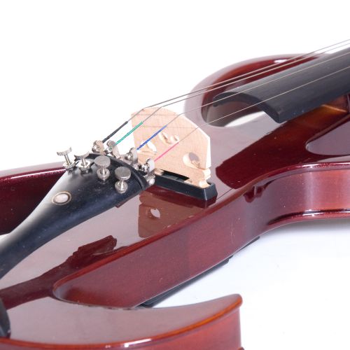  Cecilio 44 CEVN-3NA Solidwood Metallic Mahogany ElectricSilent Violin with Ebony Fittings-Full Size