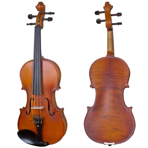  Cecilio CVA-500 Solidwood Ebony Fitted Viola with DAddario Prelude Strings, Size 15-Inch