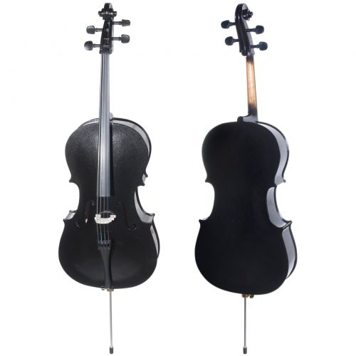  Cecilio Full Size 44 CCO-Black Student Cello w1 Year Warranty, Stand, Extra Set Strings, Bow, Rosin, Bridge & Soft Case