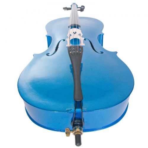  Cecilio Full Size 44 CCO-Blue Student Cello w1 Year Warranty, Stand, Extra Set Strings, Bow, Rosin, Bridge & Soft Case