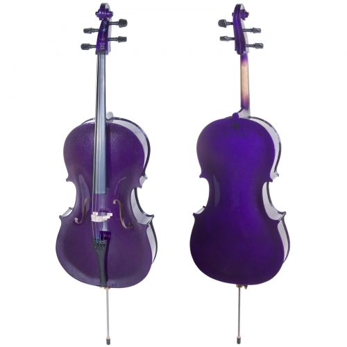  Cecilio Full Size 44 CCO-Purple Student Cello w1 Year Warranty, Stand, Extra Set Strings, Bow, Rosin, Bridge & Soft Case