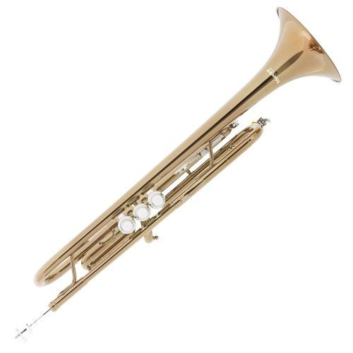  Mendini by Cecilio MTT-L Gold Lacquer Brass Bb Trumpet with Durable Deluxe Case and 1 Year Warranty