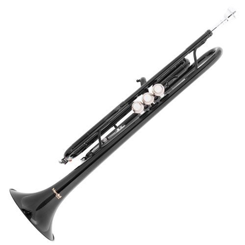  Mendini by Cecilio MTT-BK Black Lacquer Brass Bb Trumpet with Durable Deluxe Case and 1 Year Warranty