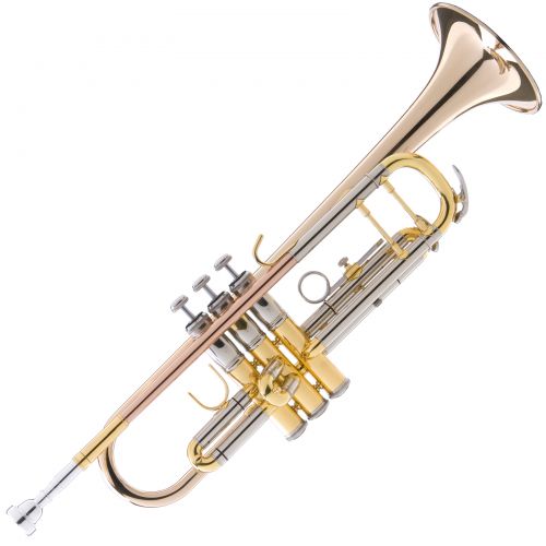  Mendini by Cecilio MTT-40 Double-Braced Rose-Brass Bb Trumpet wTuner, Stand, Deluxe Case and 1 Year Warranty