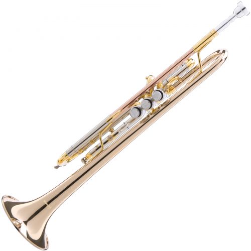  Mendini by Cecilio MTT-40 Double-Braced Rose-Brass Bb Trumpet wTuner, Stand, Deluxe Case and 1 Year Warranty