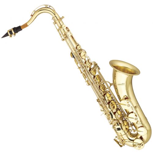  Mendini by Cecilio Bb Tenor Saxophone with Tuner, 10 Reeds, Mouthpiece and Case, MTS-L Gold Lacquer