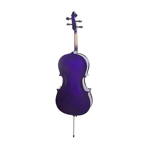  Cecilio- Musical Instrument For Kids & Adults - Cellos Kit with Bow, Stand, Bag - Stringed Music Instruments For Students (Full Size, Purple)