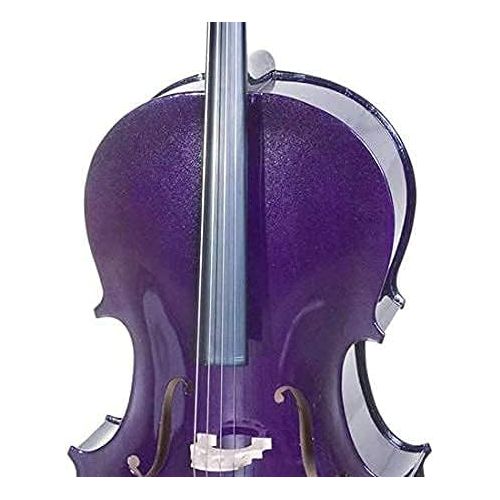  Cecilio- Musical Instrument For Kids & Adults - Cellos Kit with Bow, Stand, Bag - Stringed Music Instruments For Students (Full Size, Purple)