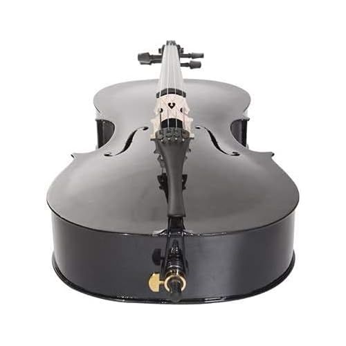  Cecilio- Musical Instrument For Kids & Adults - Cellos Kit w/Bow, Stand, Bag - Stringed Music Instruments For Students (Full Size, Black)