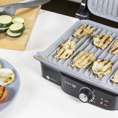  Panini Grill, Electric Grill, Iron and Toasted Sandwich Maker Stone-Coated Rock Stone. 2000W and Finish 29,7x 23.5cm, 180° and Grill 2000Cecotec.