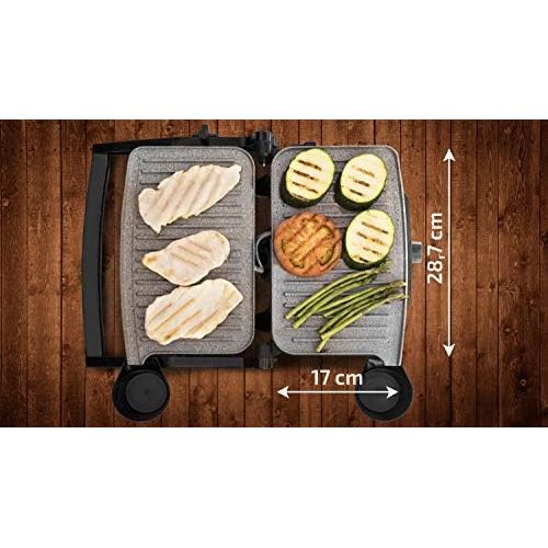  Panini Grill, Electric Grill, Iron and Toasted Sandwich Maker Stone-Coated Rock Slate, 1500Watts, 28.7x 17cm Opening 180° Rock 1500Cecotec.