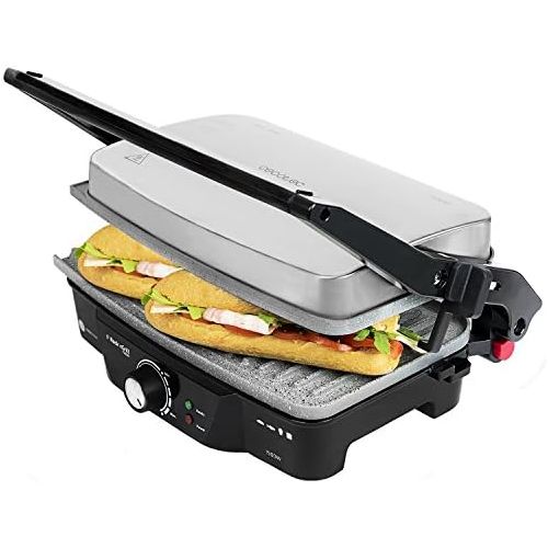  Panini Grill, Electric Grill, Iron and Toasted Sandwich Maker Stone-Coated Rock Slate, 1500Watts, 28.7x 17cm Opening 180° Rock 1500Cecotec.