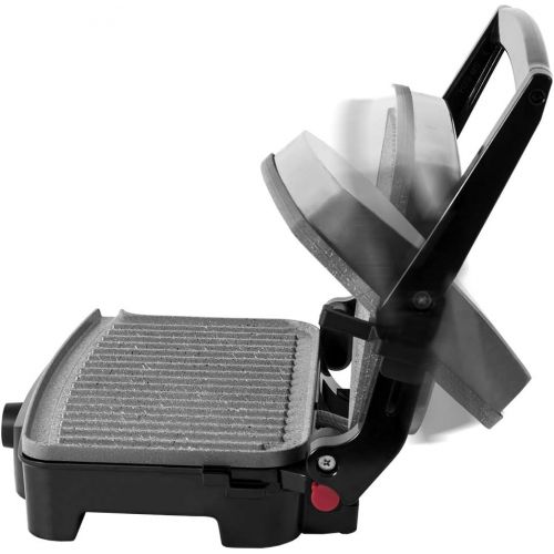  Panini Grill, Electric Grill, Iron and Toasted Sandwich Maker Stone-Coated Rock Slate, 1500Watts, 28.7x 17cm Opening 180° Rock 1500Cecotec.