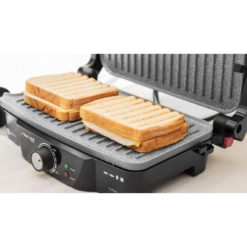  Panini Grill, Electric Grill, Iron and Toasted Sandwich Maker Stone-Coated Rock Slate, 1500Watts, 28.7x 17cm Opening 180° Rock 1500Cecotec.