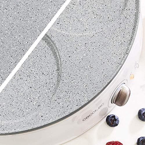  Cecotec Crepe Fun CrepeStone Twin, 1200 w Power und Antihaftbeschichtungsstein aus oekologischem Stein mit umkehrbarer Platte zur Zubereitung von Pfannkuchen oder 4 Pfannkuchen