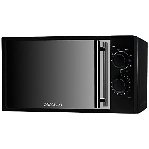  Cecotec Mikrowelle mit Grill ganz schwarz. Kapazitat 20l, 700 W, 900 W Grill, 9 Stufen Betrieb, Timer 30 min, Abtaumodus, Schwarz