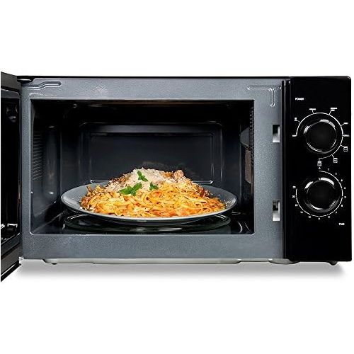  Cecotec Mikrowelle mit Grill ganz schwarz. Kapazitat 20l, 700 W, 900 W Grill, 9 Stufen Betrieb, Timer 30 min, Abtaumodus, Schwarz