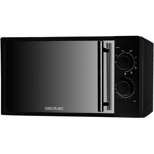  Cecotec Mikrowelle mit Grill ganz schwarz. Kapazitat 20l, 700 W, 900 W Grill, 9 Stufen Betrieb, Timer 30 min, Abtaumodus, Schwarz