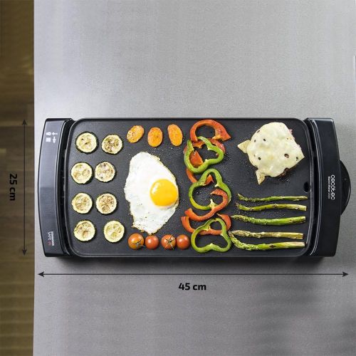  [아마존베스트]Cecotec Black & Water 2500 electric grill plate, 2150 W, high power, Daikin coating, dishwasher safe, area 45 x 25 cm, steel