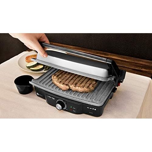  [아마존베스트]Panini Grill, Electric Grill, Iron and Toasted Sandwich Maker Stone-Coated Rock Slate, 1500Watts, 28.7x 17cm Opening 180° Rock 1500Cecotec.