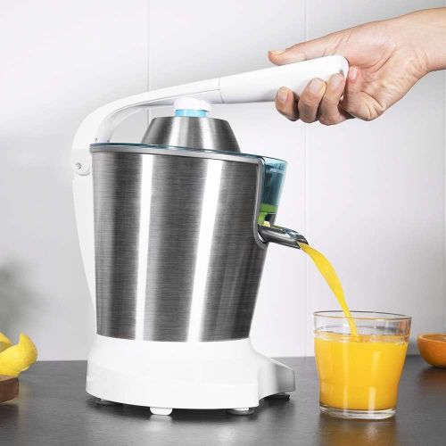  [아마존베스트]Cecotec Electric juicer citrus arm for 160W power Includes filter adjustable pulp, stainless steel filter and two removable incense cones Citrus Adjust 160 (black), 600W, White