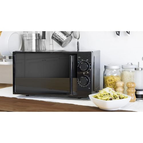  [아마존베스트]Cecotec Microwave with grill in black, capacity: 20 L, 700 W, 900 W grill, 9 levels of operation, timer 30 min, defrosting mode, black
