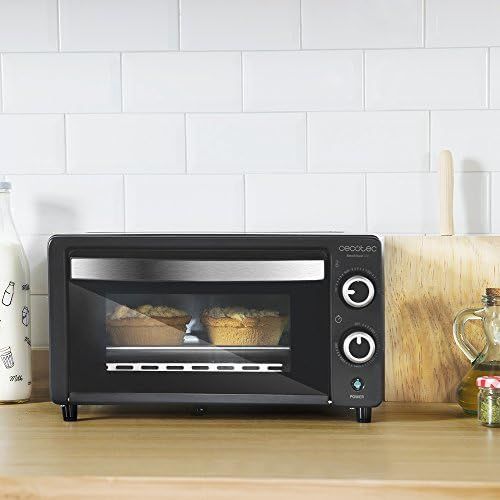  [아마존베스트]Cecotec Table Fan Oven Bake & Toast - Capacity of 10 Litres, 1000 W, Temperature up to 230ºC and Timer up to 60 Minutes, Perfect for Paninis and Pastries, Includes Crumb Drawer (Bl