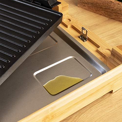  Cecotec Tasty & Grill 2000 Bamboo Electric Grill and Hob 2000 W Bamboo Frame Adjustable Thermostat Mixed Surface Dishwasher Safe