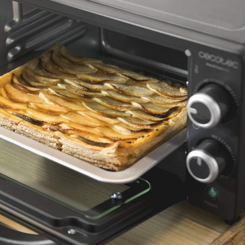  [아마존베스트]Cecotec Table Fan Oven Bake & Toast - Capacity of 10 Litres, 1000 W, Temperature up to 230ºC and Timer up to 60 Minutes, Perfect for Paninis and Pastries, Includes Crumb Drawer (Bl