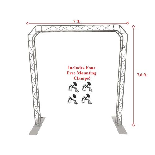  Cedarslink SILVER TRUSS ARCH KIT 7.6FT Height Mobile Portable DJ Lighting System Metal Arch. Miniature 6 Trussing! Quick, Easy Setup! Heavy Duty!