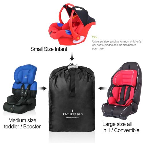  CeeKii Ceekii Durable Car Seat Travel Bag for Airplane  Universal Stroller Gate Check Bag with Padded Shoulder Straps Lightweight, Waterproof, Saving Money, Easy to Transport