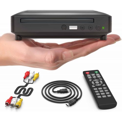  [아마존베스트]Ceihoit Mini DVD Player, DVD CD/Disc Player for TV with HDMI/AV Output, HDMI/AV Cables Included, HD 1080P Supported Built-in PAL/NTSC System USB Input