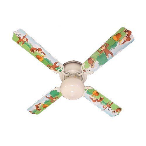  Ceiling Fan Designers Ceiling Fan, Curious George Monkey, 42