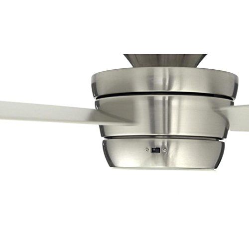  Harbor Breeze Mazon 44-in Brushed Nickel Flush Mount Indoor Ceiling Fan with Light Kit and Remote (3-Blade)