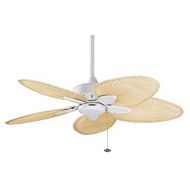 Fanimation Fans FP7500MW Windpointe -54 Ceiling Fan, Matte White Finish with Narrow Oval Natural Palm Blade