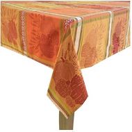 Celebrate Fall Together Pumpkin Jacquard Tablecloth -60in x 84in Oblong