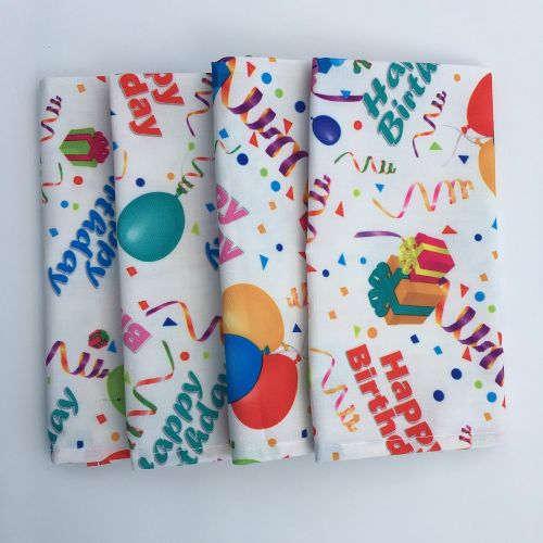  Celebration Tablecloths 70 X 108 Inch Happy Birthday Tablecloth White Restaurant Quality Fabric Machine Wash and Dry No Wrinkles No Iron No Stains Made in USA Birthday Party Suppli