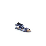 Celebrity NYC Womens Navy Stripes Flat Sandals