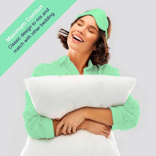  Bed Pillows by Celeep (2 Pack) - Pillow Set Queen Size - Hotel Quality Sleeping Pillows for Side, Stomach and Back Sleepers - Microfiber Filling - Soft and Supportive (Queen)