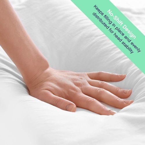  Bed Pillows by Celeep (2 Pack) - Pillow Set Queen Size - Hotel Quality Sleeping Pillows for Side, Stomach and Back Sleepers - Microfiber Filling - Soft and Supportive (Queen)