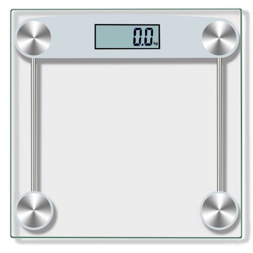  Bathroom Scale Celendi Digital Body Weight Bathroom Scale Tempered Glass 150KG/330 Pounds (White)