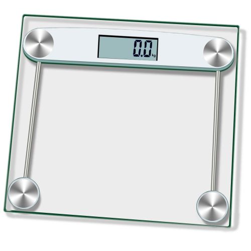  Bathroom Scale Celendi Digital Body Weight Bathroom Scale Tempered Glass 150KG/330 Pounds (White)