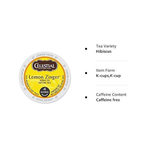  Celestial Seasonings 14732CT Lemon Zinger Herbal Tea K-Cups, 96/carton