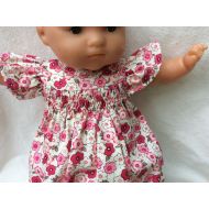 CelestineBordeaux Romper has smocking fabric dolls clothes stick dad and MOM sews