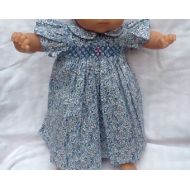 CelestineBordeaux Liberty Eloise blue dress has smocked doll 36 cm