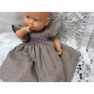 CelestineBordeaux Ref 308 doll clothes dress Frou Frou fabric smocked